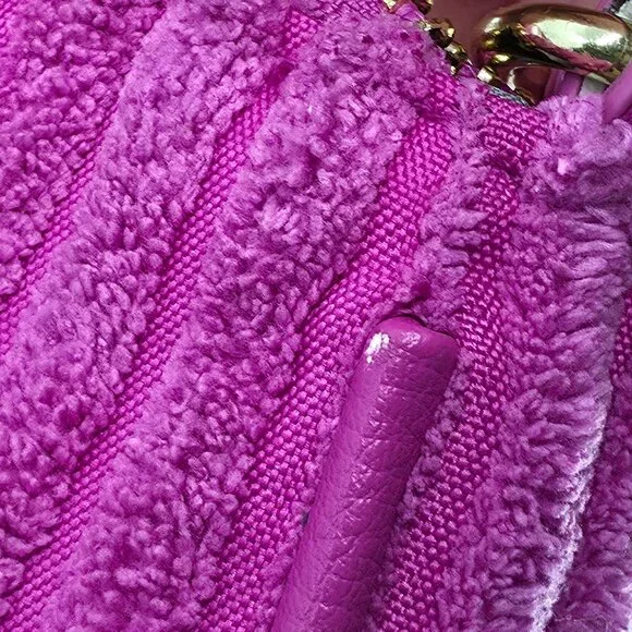 Y2K Barbiecore Hot Pink Ribbed Terry Mini Shoulder Crossbody Bag - Picture 5 of 6
